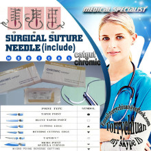 surgery Absorbable disposable medical threads chromic suture with needle,USP4-0#0.75m in length